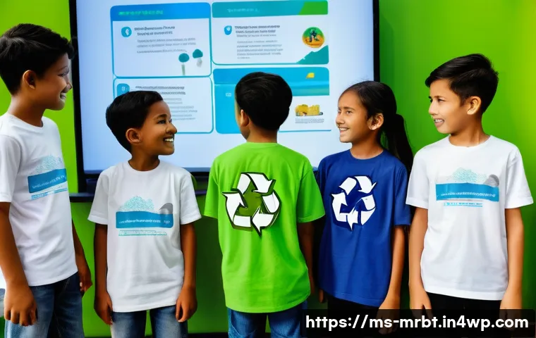 알파세대와 기업의 사회적 책임 - **Prompt:** "A group of diverse Malaysian Generation Alpha children, aged 8-12, are gathered around ...