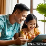 알파세대에 대한 심리적 접근법 - A cheerful Southeast Asian family in a cozy living room, a mother and father practicing empathetic c...