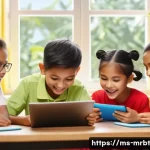 알파세대와 마케팅의 윤리적 측면 - A vibrant digital classroom scene set in a modern Malaysian home, featuring a diverse group of Malay...