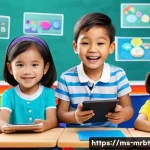 알파세대를 위한 브랜드 아이덴티티 구축 방법 - A vibrant classroom scene featuring diverse Malaysian children aged 5 to 8, all wearing colorful cas...